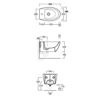 Биде Simas LFT Spazio LFT19 bi*1 подвесное Белое